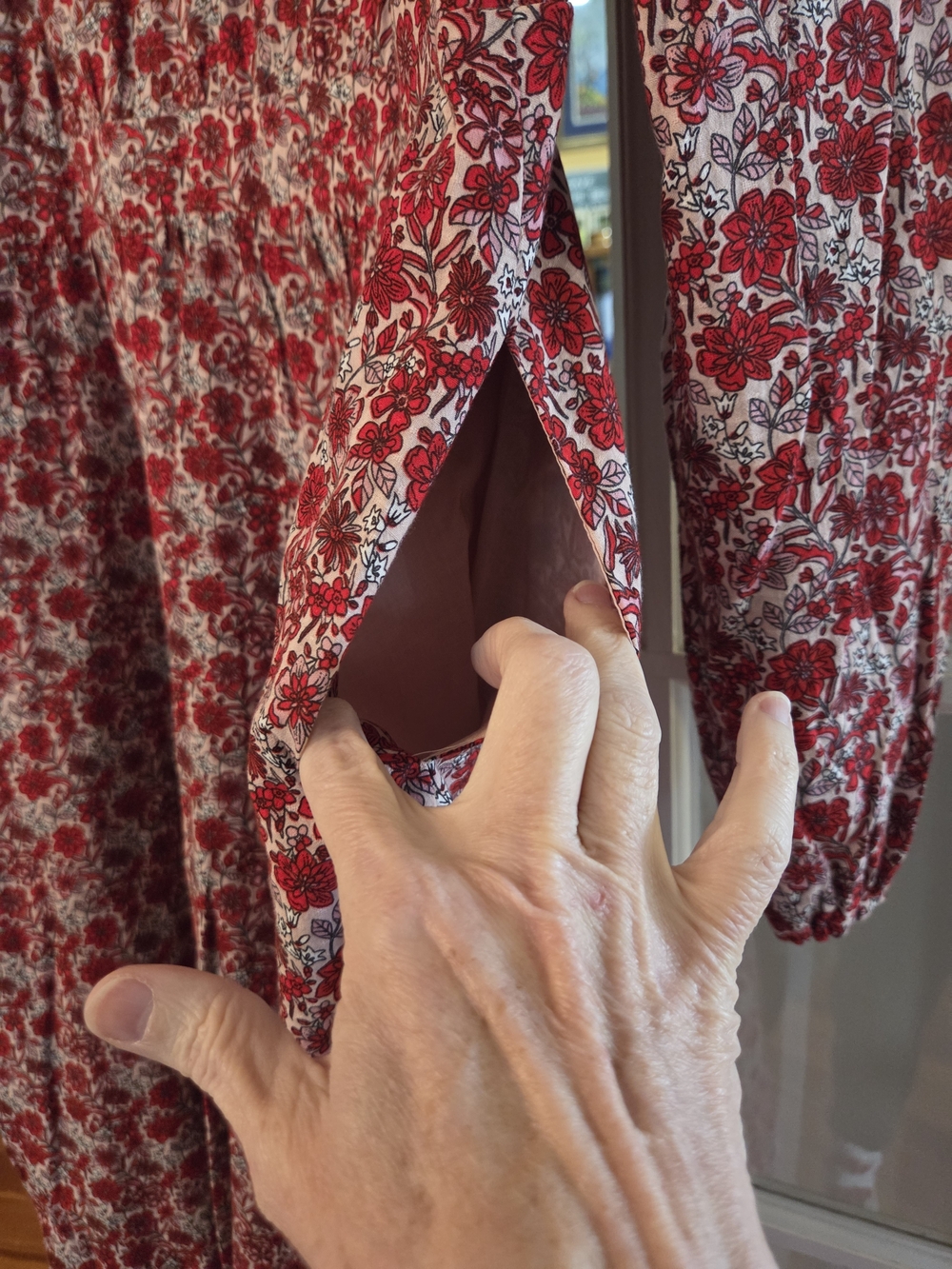Boden Red + Pink Floral Maxi Dress with V-Neck - Size 16/18R - Picture 14 of 14